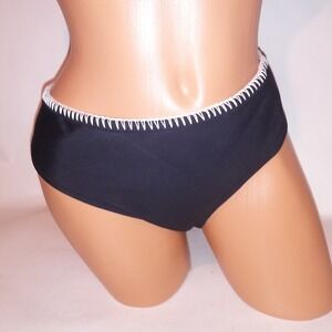 Victoria Secret Swim Bikini Bottom XL Black Stitched Solid VS Archives Bikini